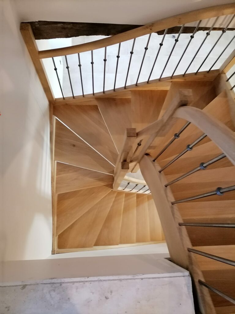 Escalier bois - quart tournant